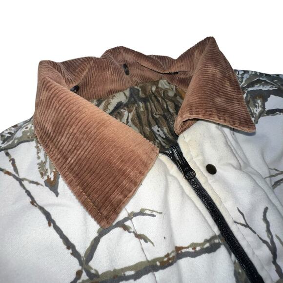 Vintage Walls Reversible Real Tree Hunting Jacket Men’s Camo Corduroy Collar LRG - Picture 9 of 12